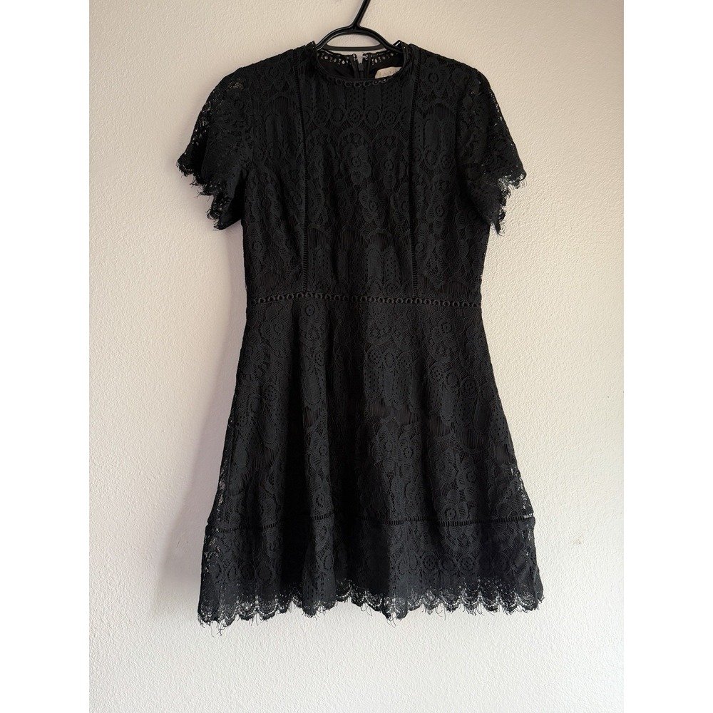 Altered State Brand‎ Black High Neck Short Sleeve Short Dress Sz Medium
